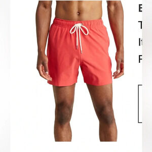 Brooks Brothers Solid Swim Trunks Board Shorts  Red Tomato Puree men’s XL‎